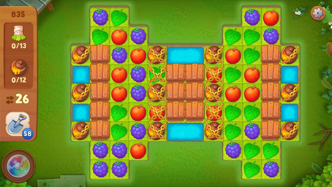 Gardenscapes Level 835 Walkthrough "No Boosters Used" YouTube