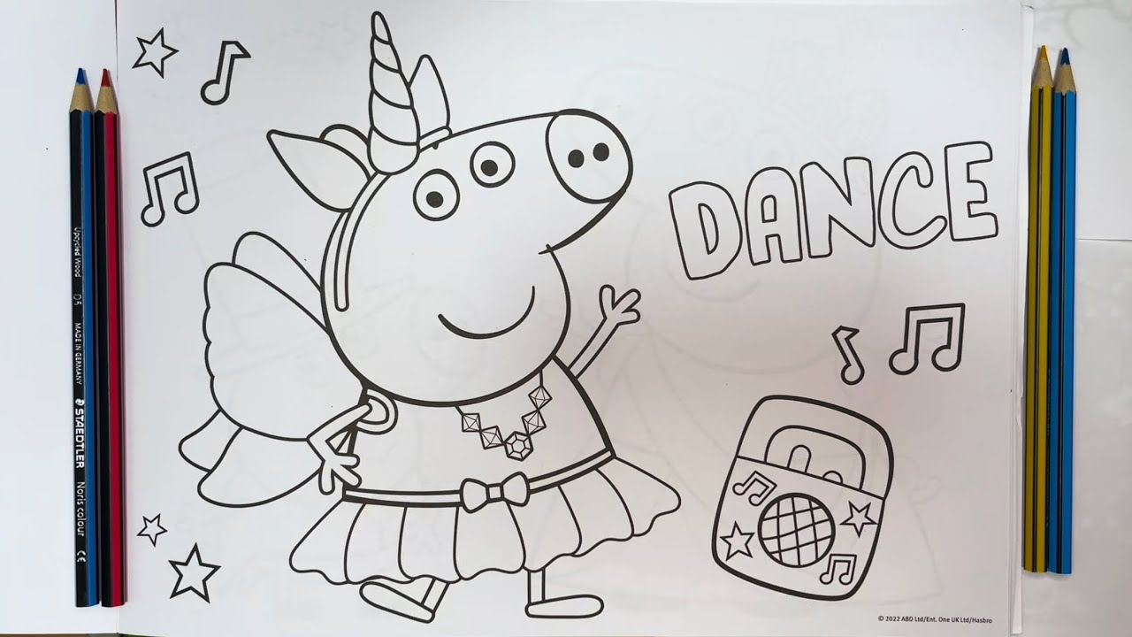 Peppa Pig Coloring with Pencil Colors | Kids Coloring Art | Learn Colours