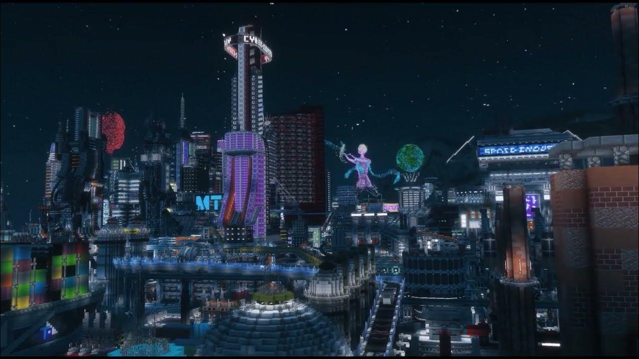 майнкрафт город будущего в стиле киберпанк 128x128. найт сити киберпанк 2077 майнкрафт. 4] [1. Cyberpunk city майнкрафт. Cyberpunk city minecraft.