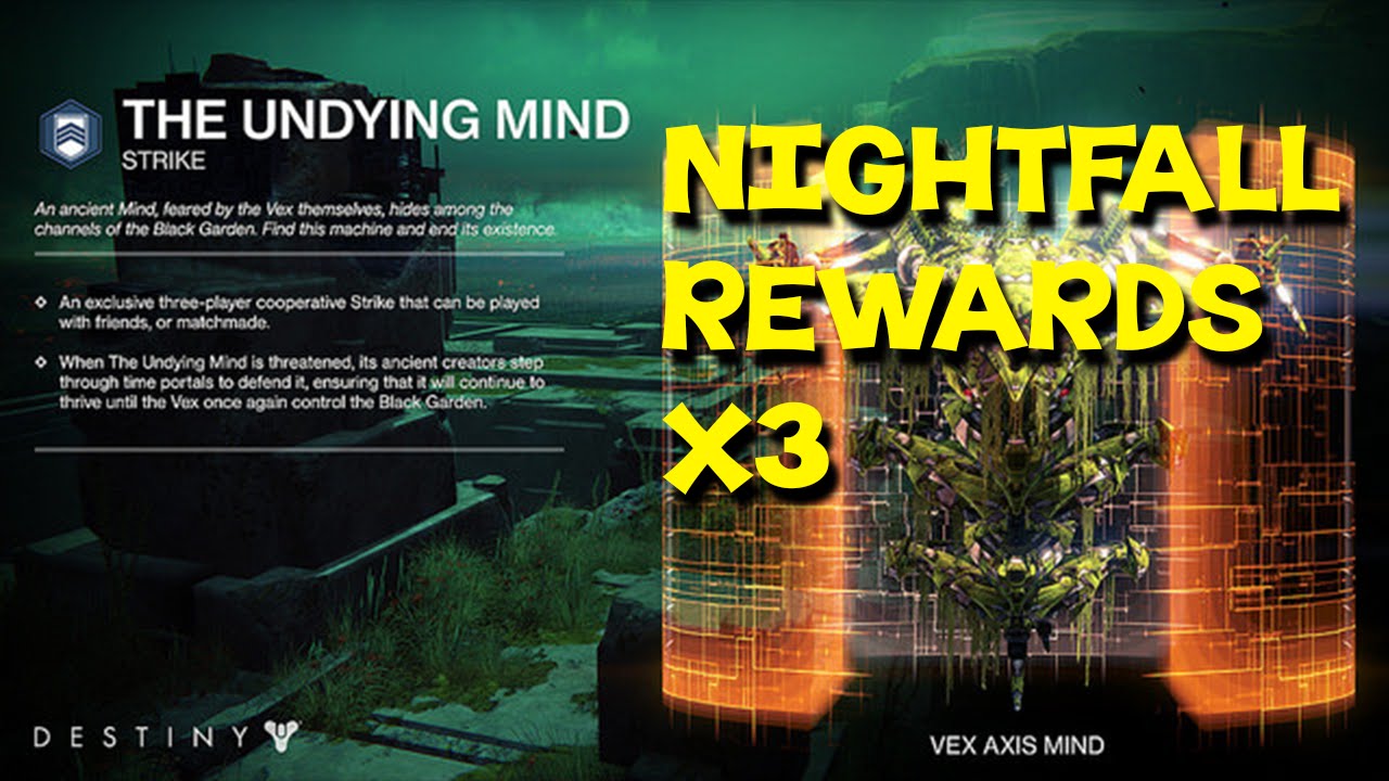 DESTINY TTK: NIGHTFALL REWARDS X3 FOR 9/29/15 NIGHTFALL