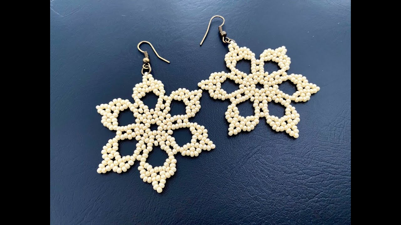 DI Y Beaded Flower Earrings How to make Beaded Earrings YouTube
