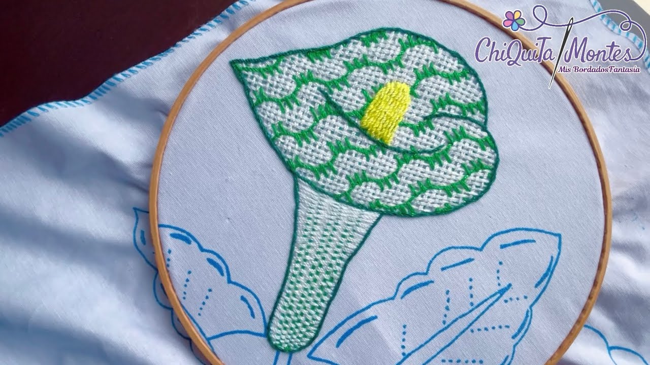 Bordado Fantasía Alcatraz 5 / Hand Embroidery Calla Lily #bordado #tutorial #embroidery