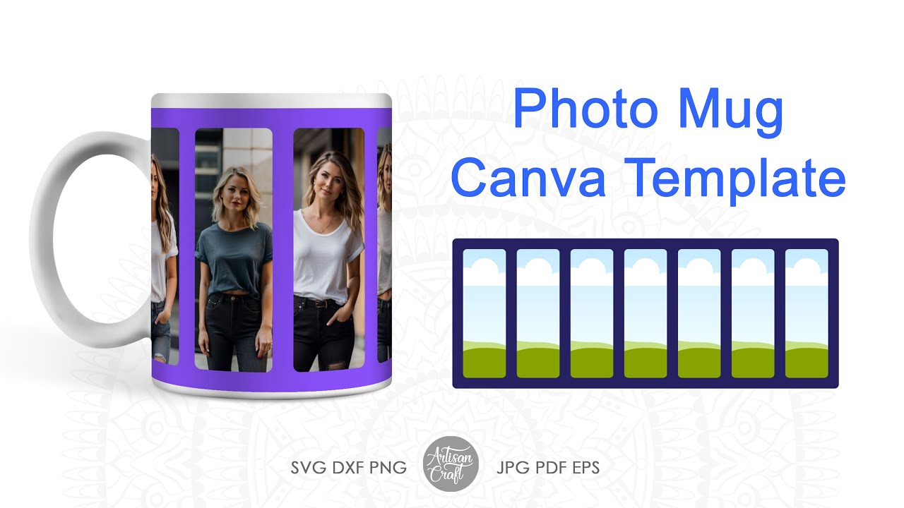 Canva template with photo mug design for 11oz mug sublimation 