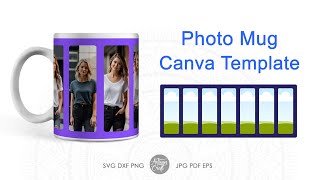 Canva template with photo mug design for 11oz mug sublimation #canvatemplate #photomug screenshot 3