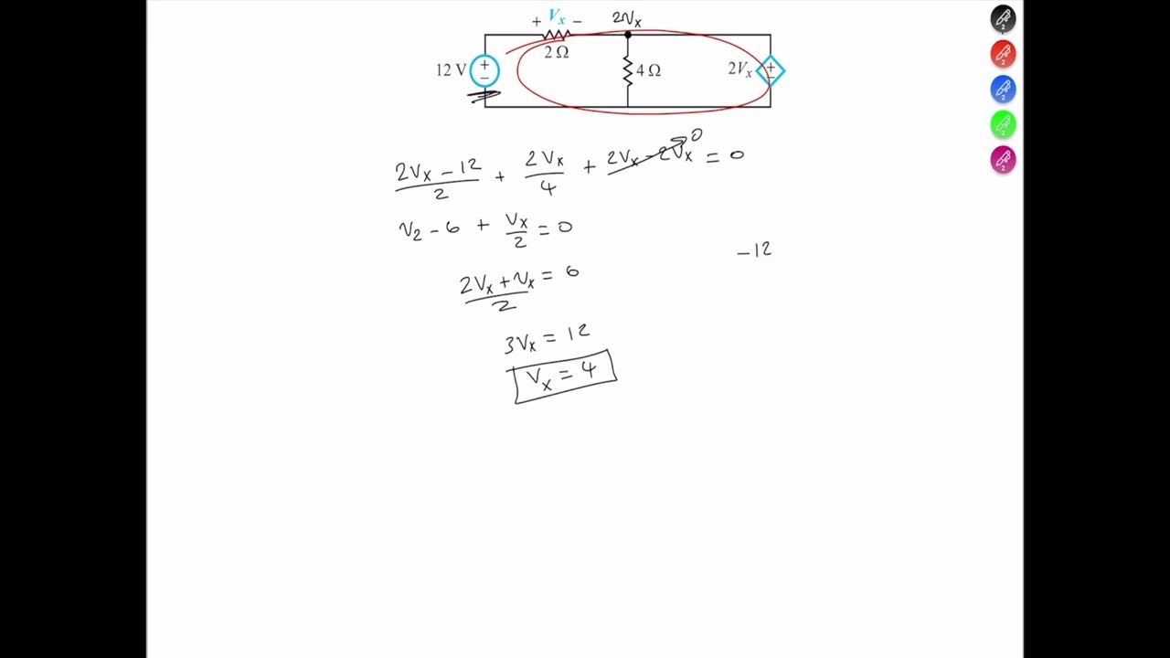 Determine the power supplied by the independent voltage source Innk