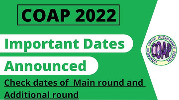 COAP 2022 dates announced