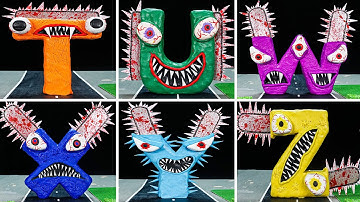 😬 Making ALPHABET LORE MONSTER in CHAINSAW MAN [T to Z] Sculptures with Clay | Alphabet Lore clay