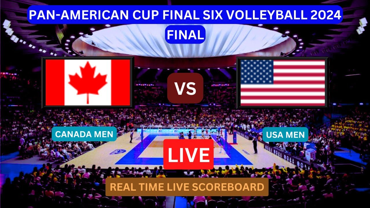 Canada Vs USA LIVE Score UPDATE Today Match 2024 Men's Volleyball Pan ...