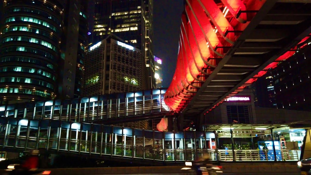 Bundaran Senayan - Sudirman Jakarta City 2021 Night Walking Indonesia [4K]