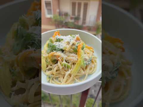Linguine with Crudaiola, Figs, and Zucchini Flowers