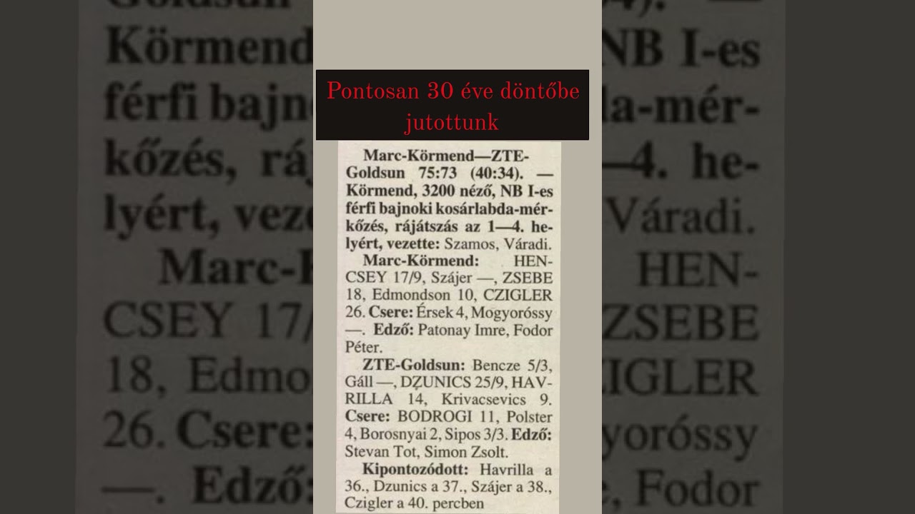 Pontosan 30 éve DÖNTŐBE jutottunk. #rábasket #podcast