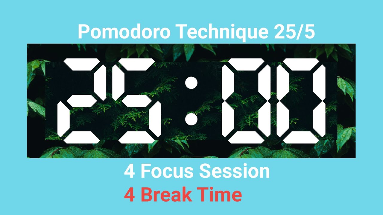 2 Hour Countdown Timer Pomodoro With Simple Beeps 4 Session Pomodoro YouTube