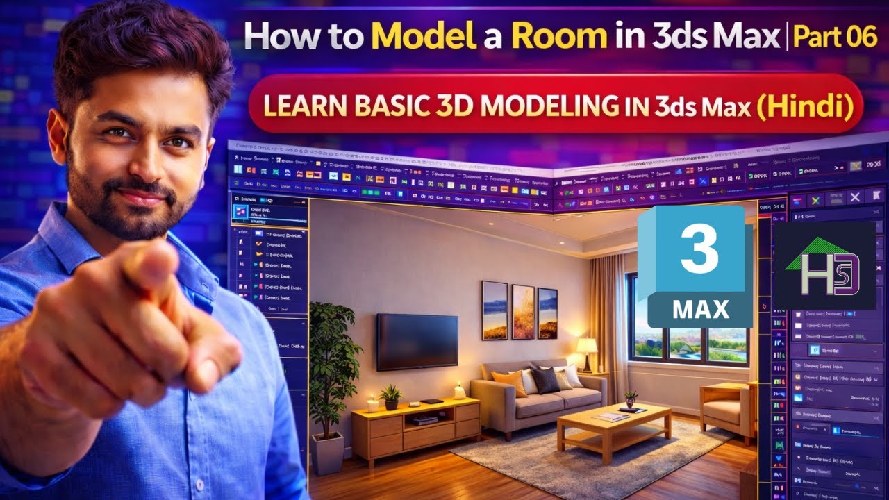 How to Model a Room in 3ds Max | Part 06 | Learn Basic 3D Modeling in ...