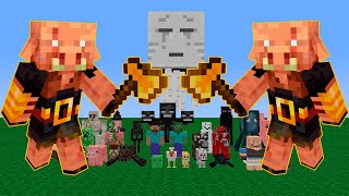 Piglin Brute vs All Mobs - Minecraft Mob Battle 1.16.2