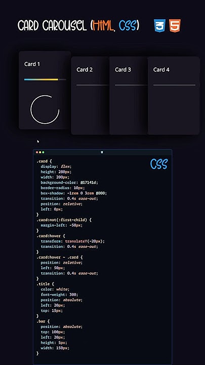 Card Carousel Effect Using HTML and css #trending #love #coding # ...