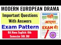 Modern European Drama important Questions With Answers BA English Hons 6th Semester | DU SOL