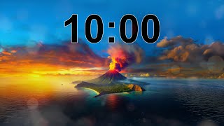 10 Minute Timer - Volcano Paradise Theme 🌋