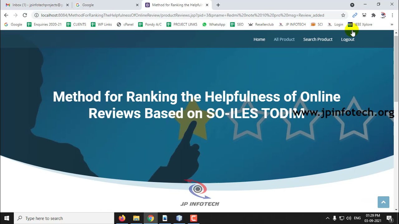 Method for Ranking the Helpfulness of Online Reviews Based on SO-ILES TODIM | Java IEEE Project