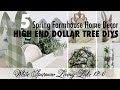 🌿 5 * HIGH END * DOLLAR TREE DIYS | SPRING FARMHOUSE | BUFFALO CHECK PAINTING TUTORIAL