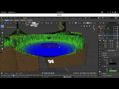 blender2.8 grease pencil forest generated by python