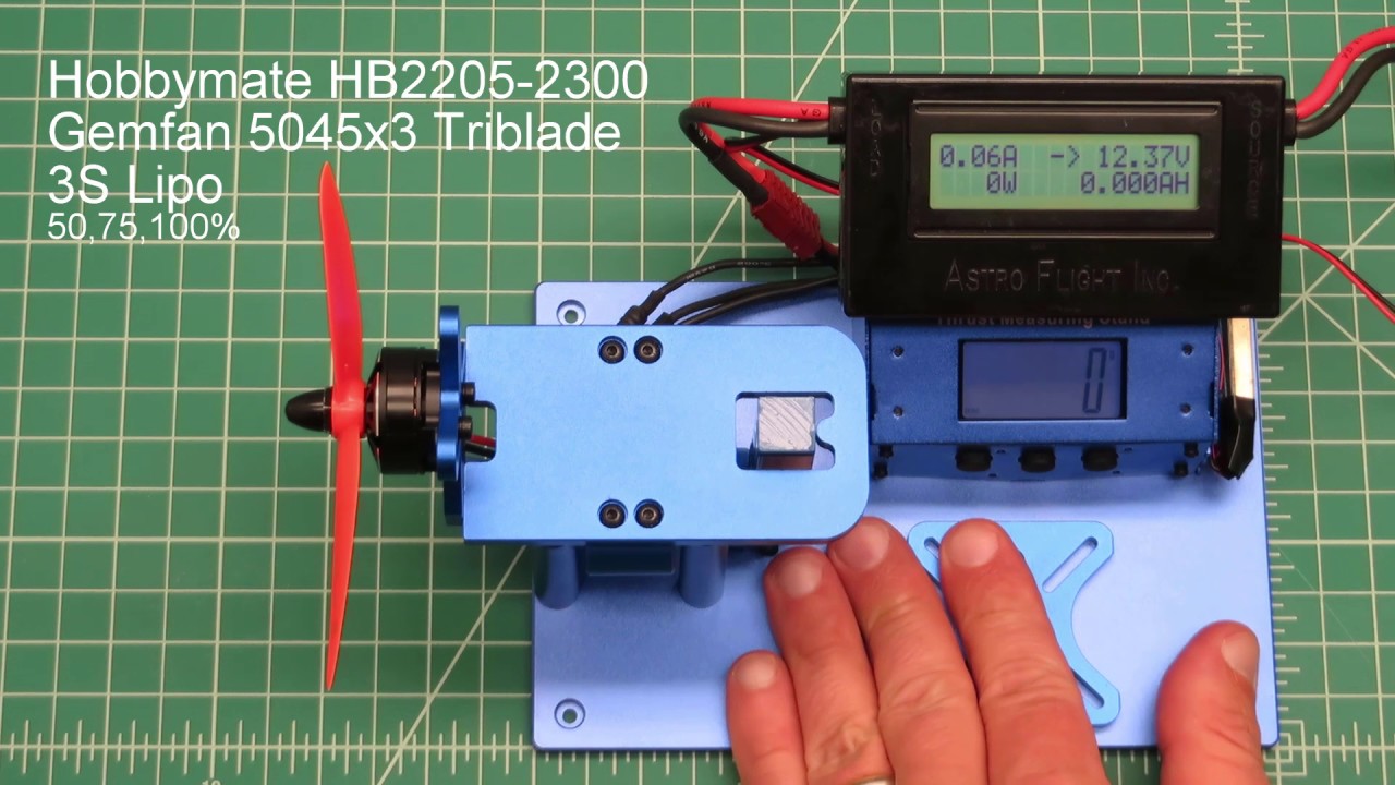 Thrust Stand:  Hobbymate HB2205 motor vs Emax E2204 Motor