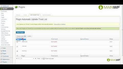 MainWP - Marking a Plugin as Trusted