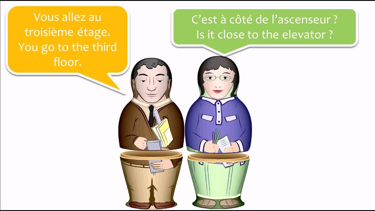Урок французского языка = = английский французский диалог # 4 - YouTube