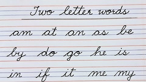 cursive writing, two letter words in cursive,