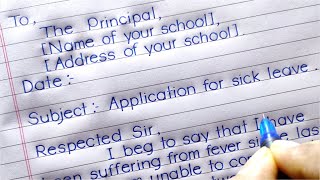 Sick Leave Application To The Principal For Class 3