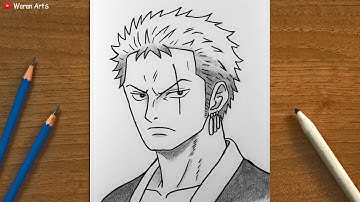 Easy Anime Drawing || How to Draw Roronoa Zoro || One Piece Drawing Tutorial for beginners