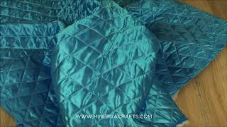 Quilted Satin Fabric Aqua