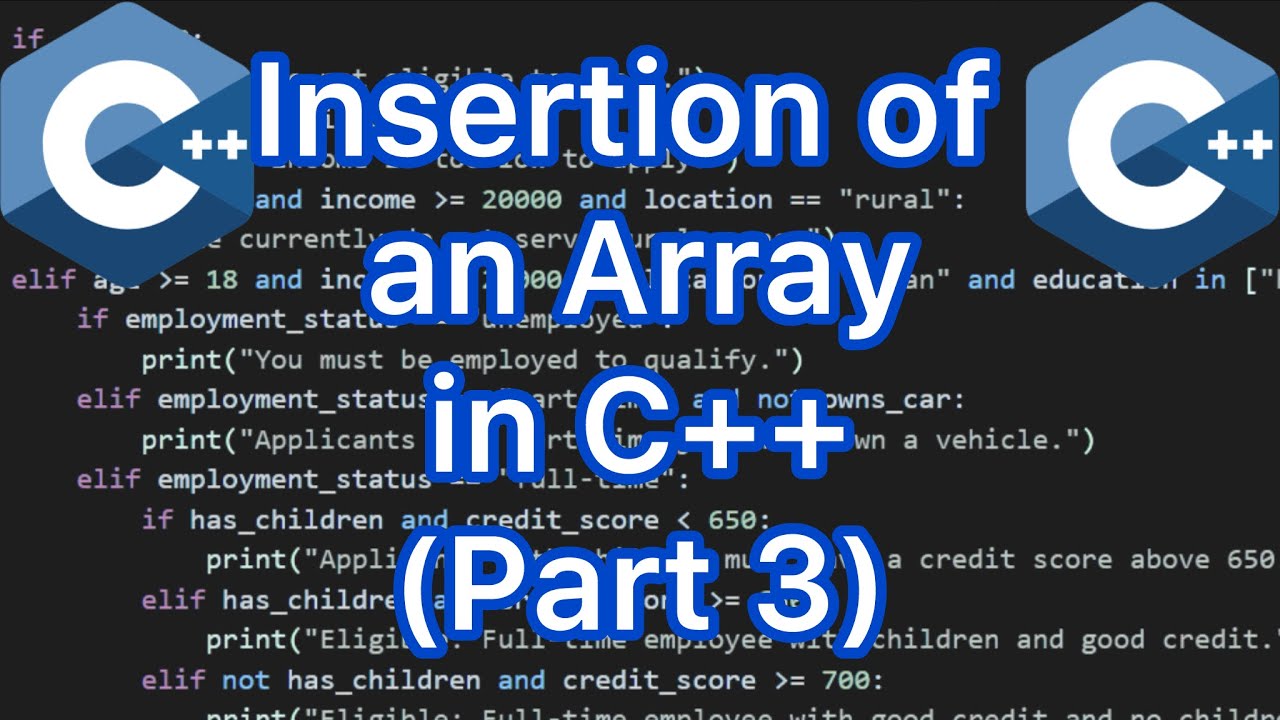 How to insert an array in C++ (Part 3)? - YouTube