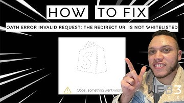 Fix Shopify Oauth error invalid_request