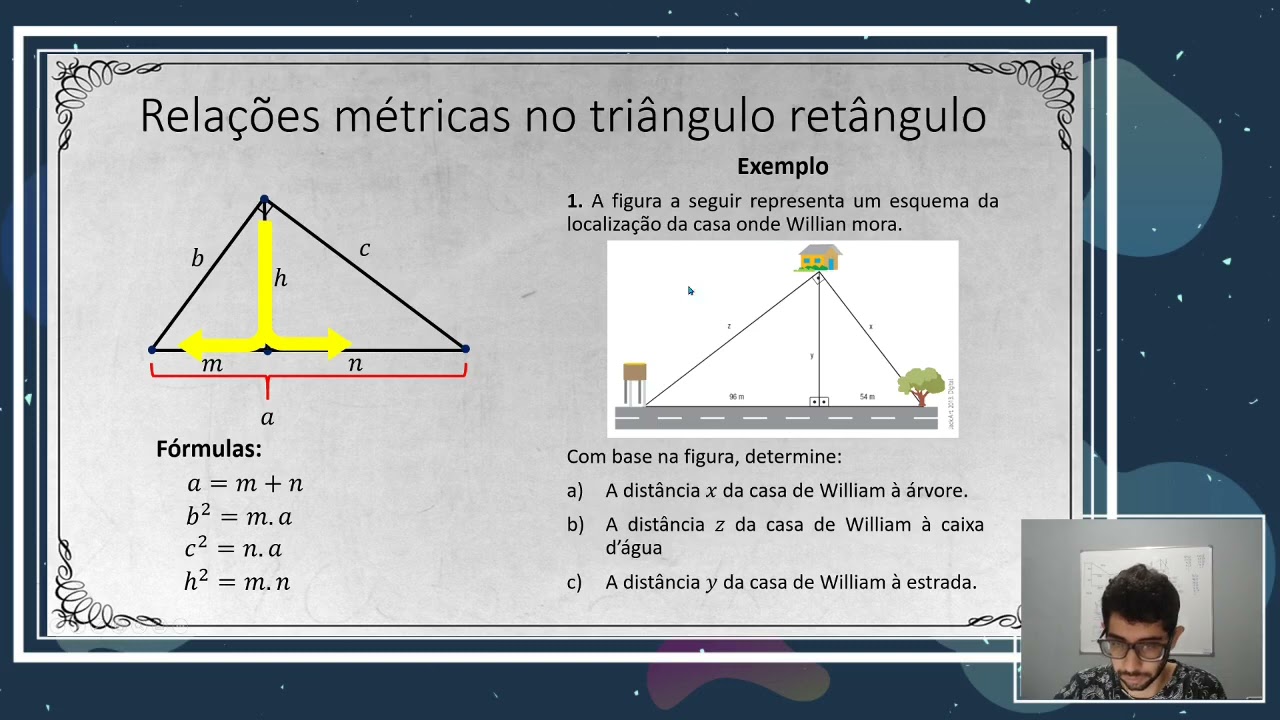 RELAÇÕES MÉTRICAS NO TRIÂNGULO RETÂNGULO \Prof Gis - Matemática