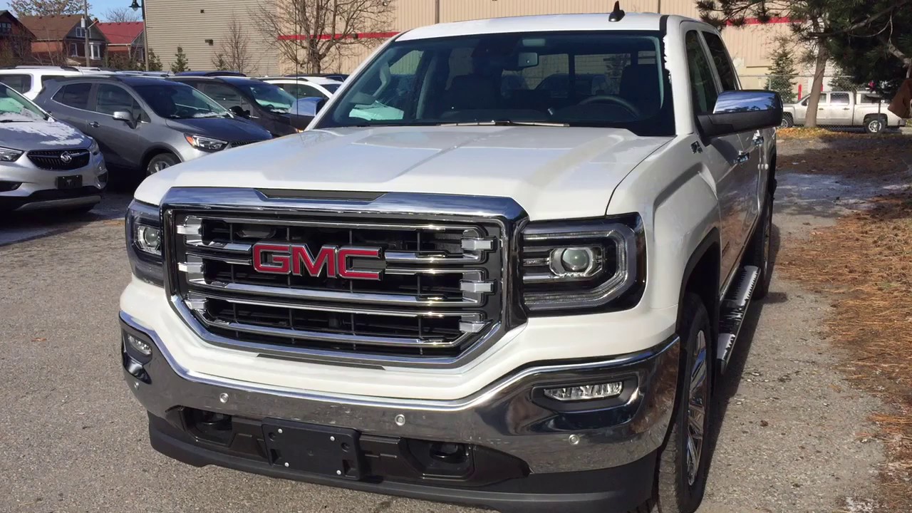 2018 GMC Sierra 1500 4WD Crew Cab SLT Z71 Suspension Heated Steering Sunroof Oshawa ON Stock #181504 - YouTube