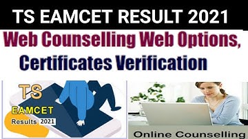 TS EAMCET RESULT 2021| Eamcet counselling date|  Eamcet certificate verification date 2021