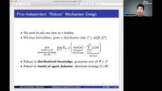 EC'22 Flash Video: On the Robustness of Second-Price Auctions in Prior-Independent Mechanism Design