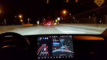 Model 3 - Beta FSD - 2 x dual lane roundabout - 2020.48.35.1 - 18 Jan 2021