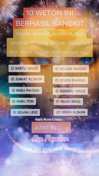 10weton yang berhasil bangkit