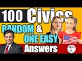 2024 100 civics questions and answers in random order  simplest answers  officer ella