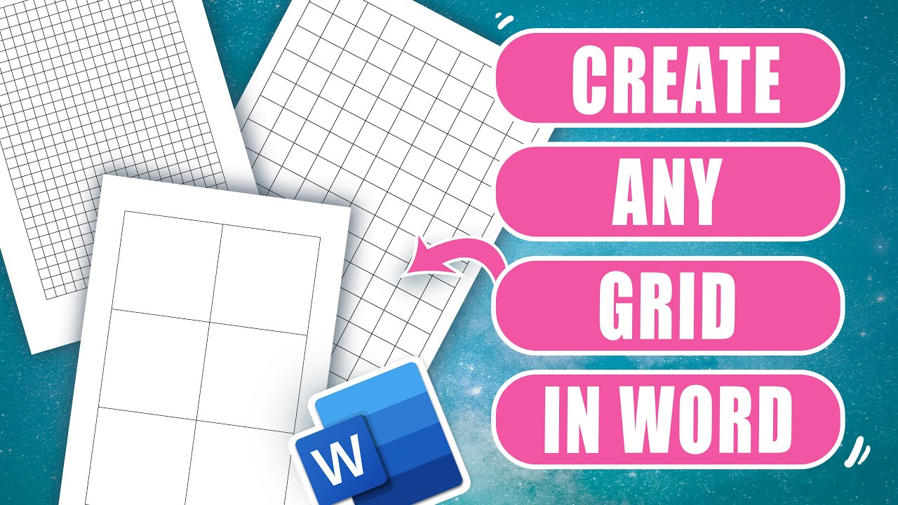 Create any size grid in word - easily - YouTube