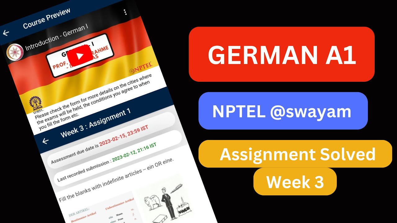 nptel german 1 assignment answers week 3