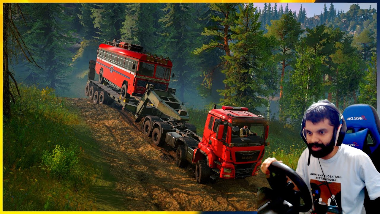 පල්ලමේ බ්රේක් නැතුව ගිය | showrunner multiplayer convoy | #snowrunner #srilankabus