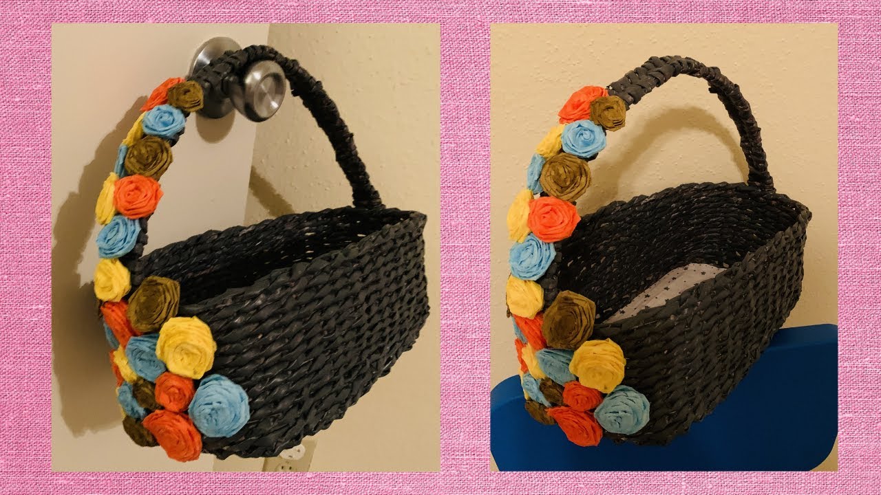 PAPER TUBE BASKET WEAVING PAPER BASKET WEAVING STEP BY STEP PAPER BASKET WEAVING FOR