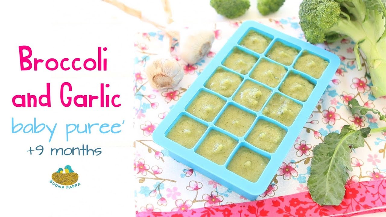 Broccoli Garlic Puree - baby food recipe +9M | BuonaPappa