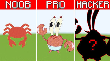 Pixel Art (NOOB vs PRO vs HACKER) Mr. Krabs in Minecraft.mp4