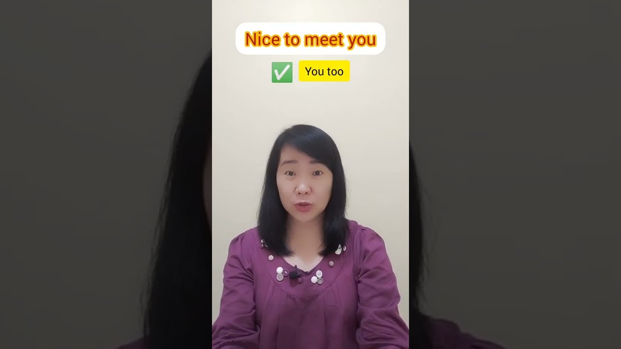 How to respond "Nice to meet you"? 