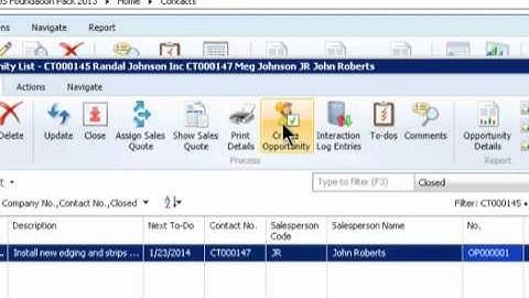 Microsoft Dynamics NAV 2013 - CRM, Opportunities