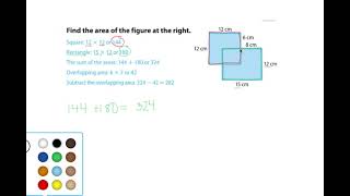Find Area of overlapping figures ex 3