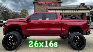 Vick came for a Tie Rod and left with NEW 26x16s and 40s | Lifted Silverado 12' and 26x16s on 40s!